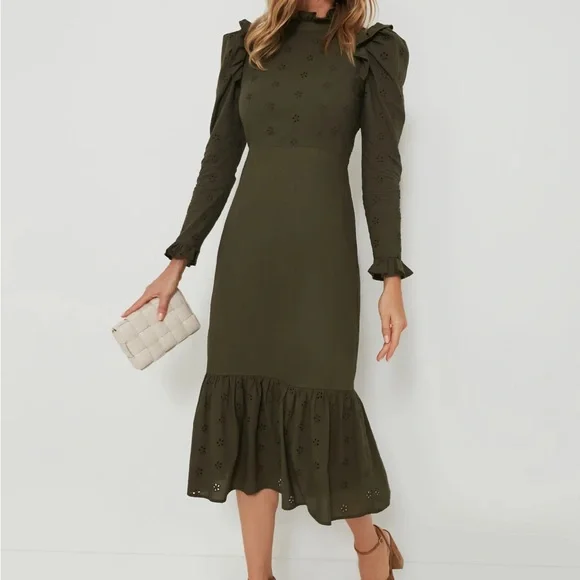 HYACINTH HOUSERegina Ruffle Midi Dress